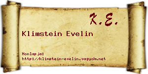 Klimstein Evelin névjegykártya